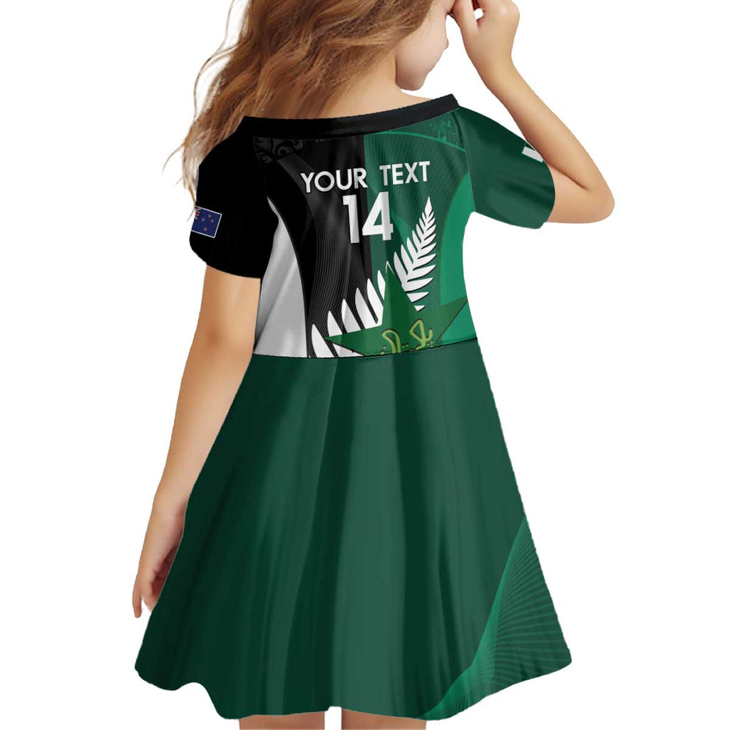 Custom New Zealand And Pakistan Cricket Kid Short Sleeve Dress 2025 Black Cap Shaheens Together