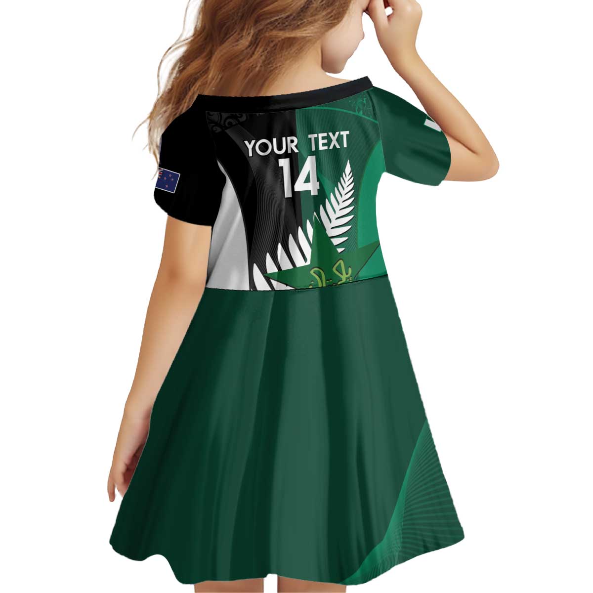 Custom New Zealand And Pakistan Cricket Kid Short Sleeve Dress 2025 Black Cap Shaheens Together