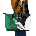 Custom New Zealand And Pakistan Cricket Leather Tote Bag 2025 Black Cap Shaheens Together
