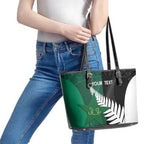 Custom New Zealand And Pakistan Cricket Leather Tote Bag 2025 Black Cap Shaheens Together