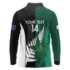 Custom New Zealand And Pakistan Cricket Long Sleeve Polo Shirt 2025 Black Cap Shaheens Together