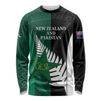 Custom New Zealand And Pakistan Cricket Long Sleeve Shirt 2025 Black Cap Shaheens Together
