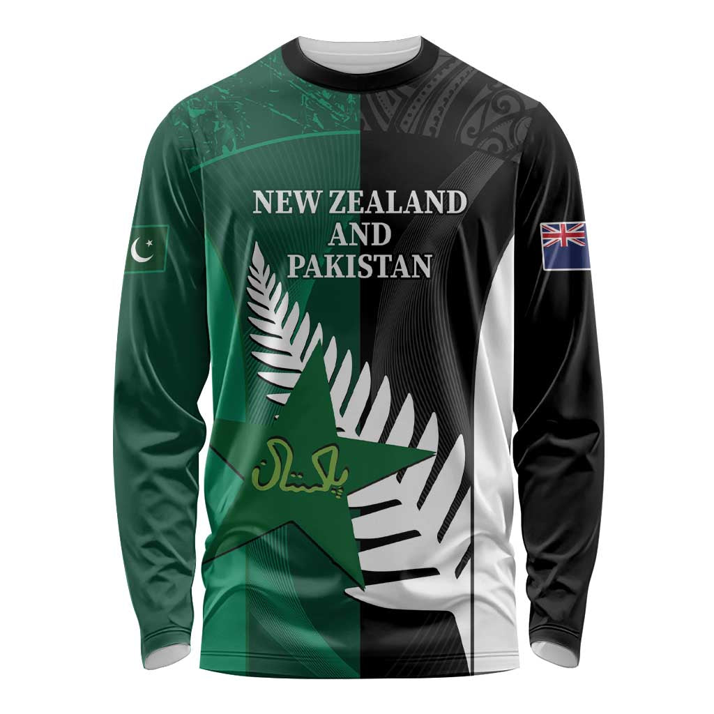 Custom New Zealand And Pakistan Cricket Long Sleeve Shirt 2025 Black Cap Shaheens Together