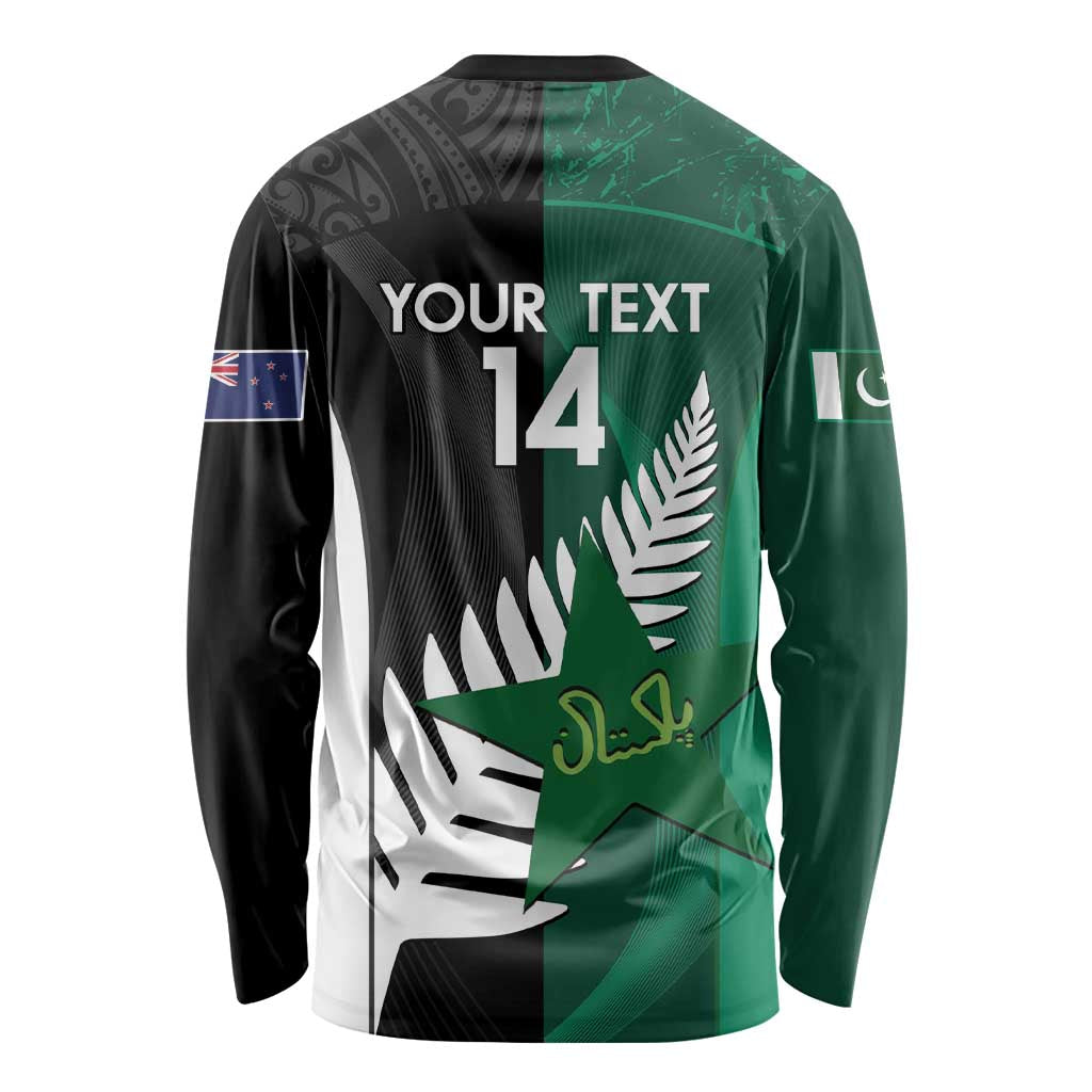 Custom New Zealand And Pakistan Cricket Long Sleeve Shirt 2025 Black Cap Shaheens Together