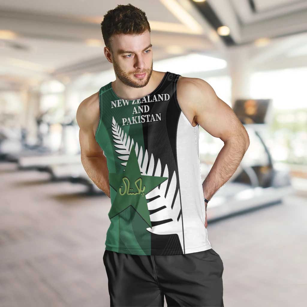 Custom New Zealand And Pakistan Cricket Men Tank Top 2025 Black Cap Shaheens Together