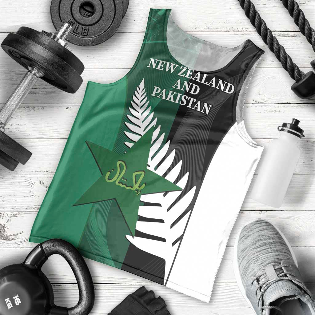 Custom New Zealand And Pakistan Cricket Men Tank Top 2025 Black Cap Shaheens Together