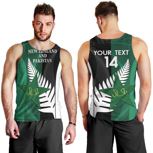 Custom New Zealand And Pakistan Cricket Men Tank Top 2025 Black Cap Shaheens Together