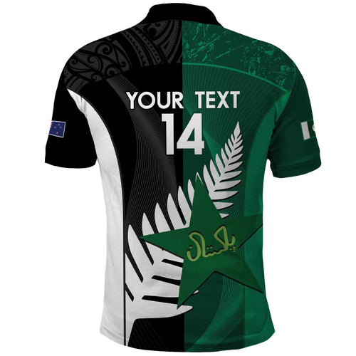 Custom New Zealand And Pakistan Cricket Polo Shirt 2025 Black Cap Shaheens Together
