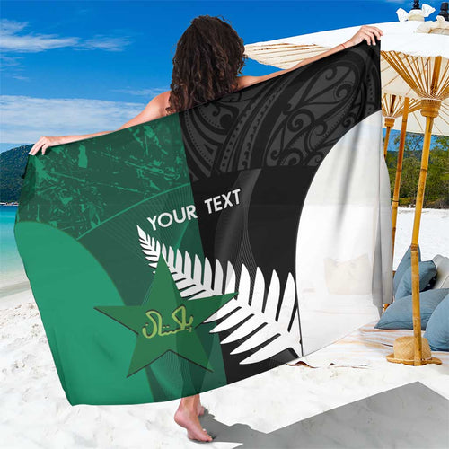 Custom New Zealand And Pakistan Cricket Sarong 2025 Black Cap Shaheens Together