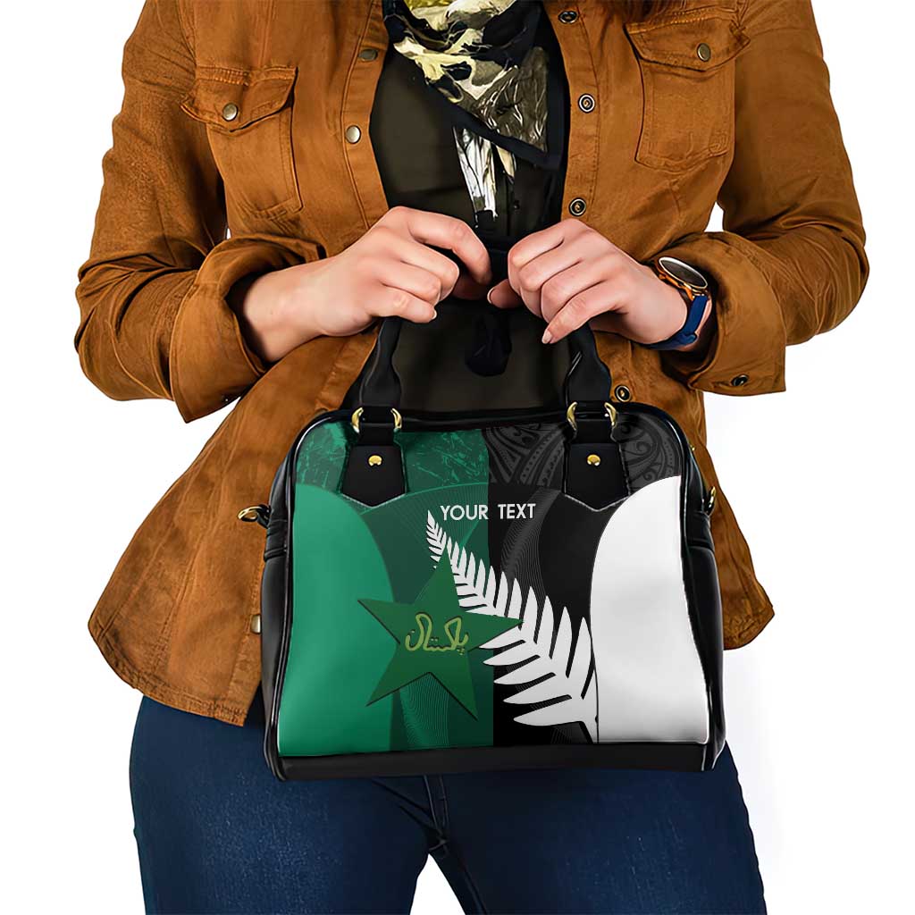 Custom New Zealand And Pakistan Cricket Shoulder Handbag 2025 Black Cap Shaheens Together