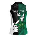 Custom New Zealand And Pakistan Cricket Women Sleeveless Polo Shirt 2025 Black Cap Shaheens Together