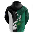Custom New Zealand And Pakistan Cricket Zip Hoodie 2025 Black Cap Shaheens Together