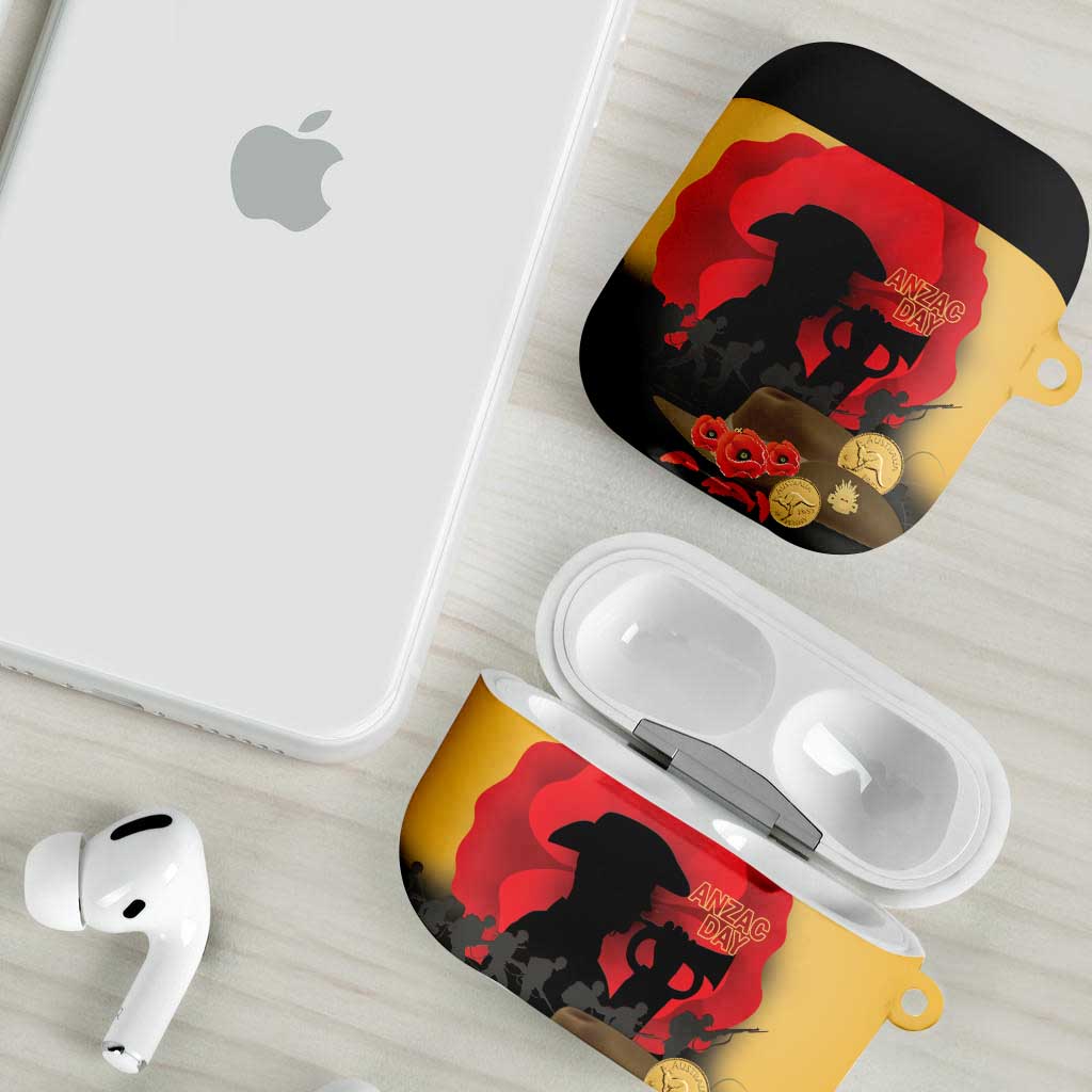 Australia Two-up Pennies ANZAC Day AirPods Case Slouch Hat Last Post With Poppy