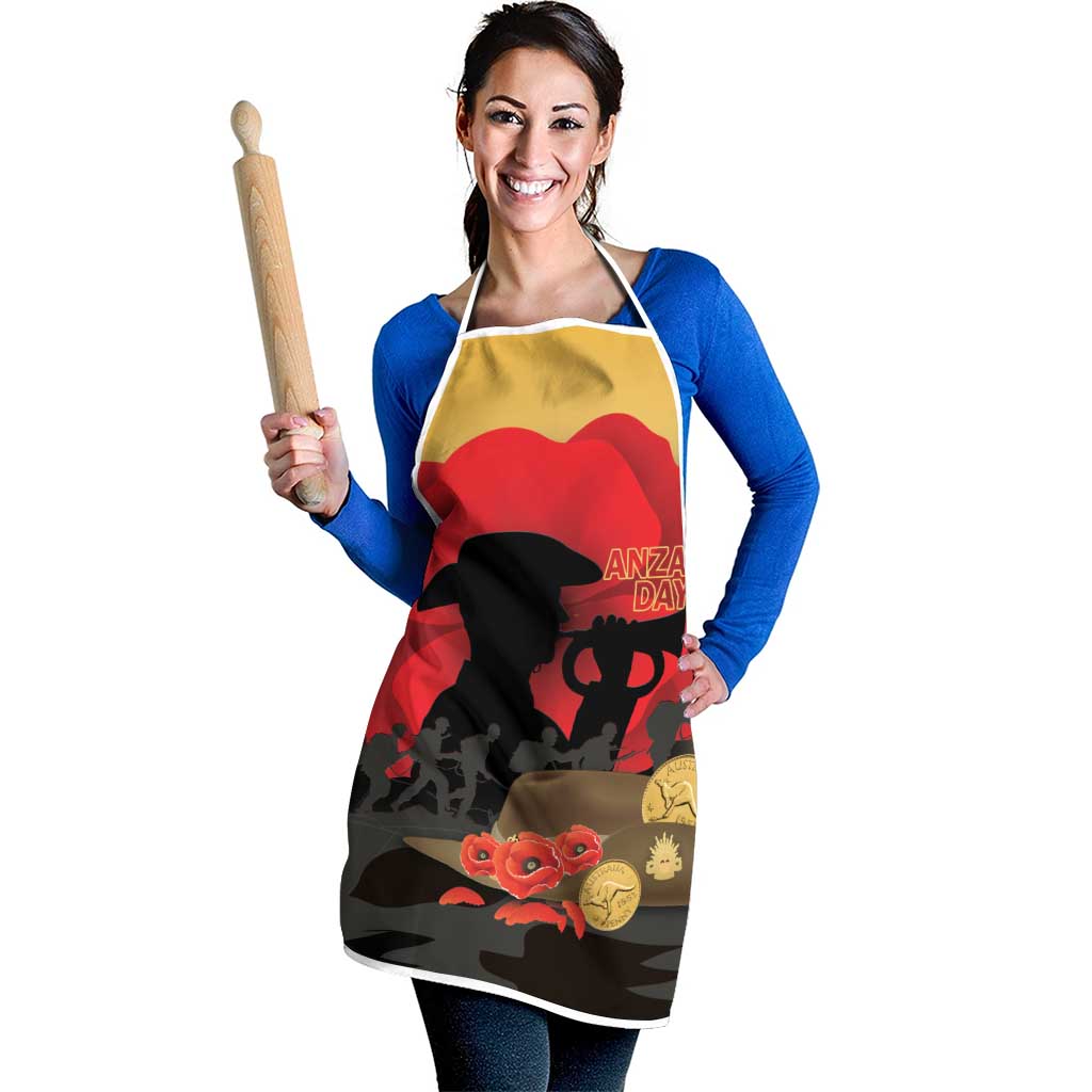 Australia Two-up Pennies ANZAC Day Apron Slouch Hat Last Post With Poppy