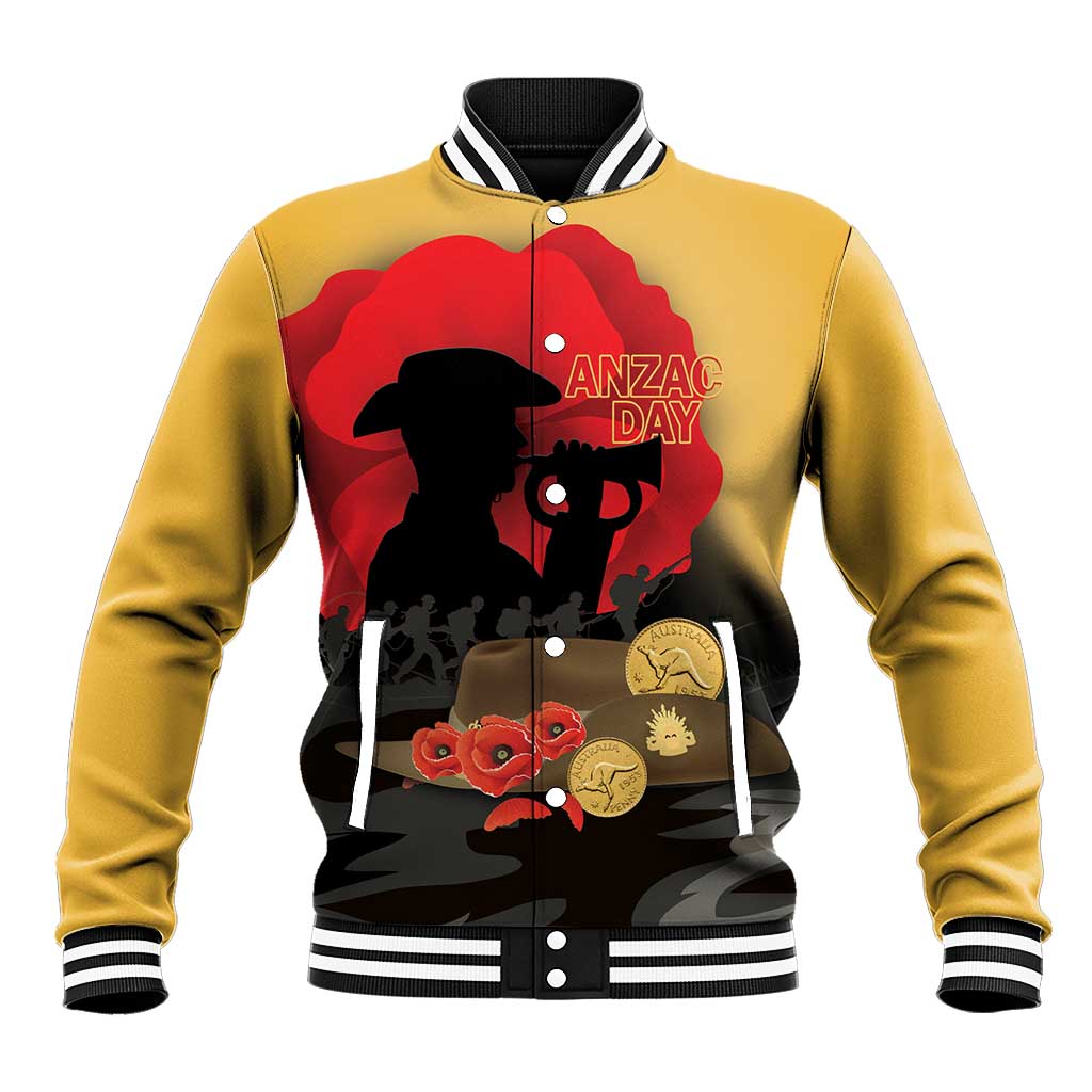 Australia Two-up Pennies ANZAC Day Baseball Jacket Slouch Hat Last Post With Poppy