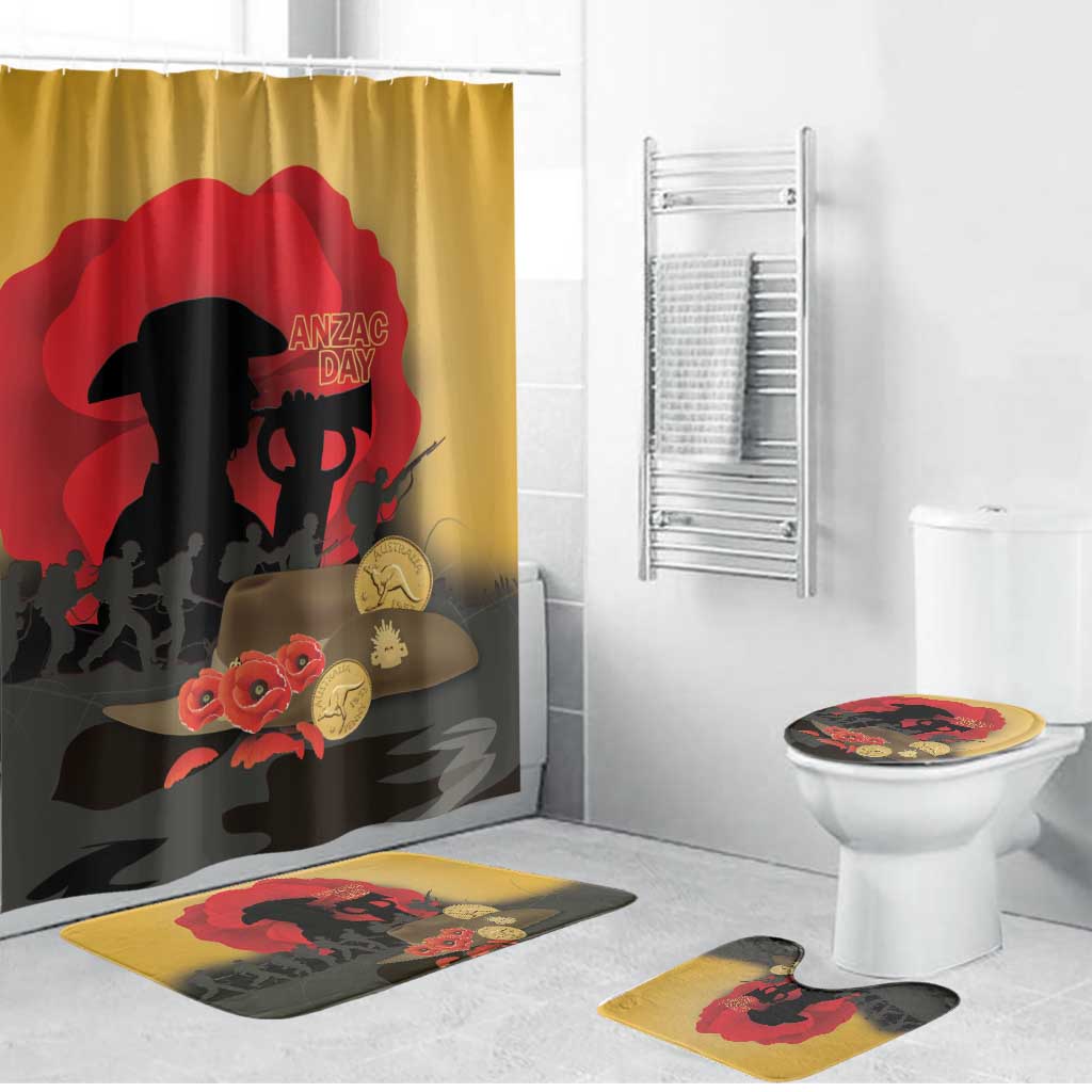 Australia Two-up Pennies ANZAC Day Bathroom Set Slouch Hat Last Post With Poppy