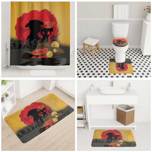 Australia Two-up Pennies ANZAC Day Bathroom Set Slouch Hat Last Post With Poppy