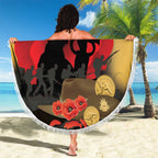 Australia Two-up Pennies ANZAC Day Beach Blanket Slouch Hat Last Post With Poppy
