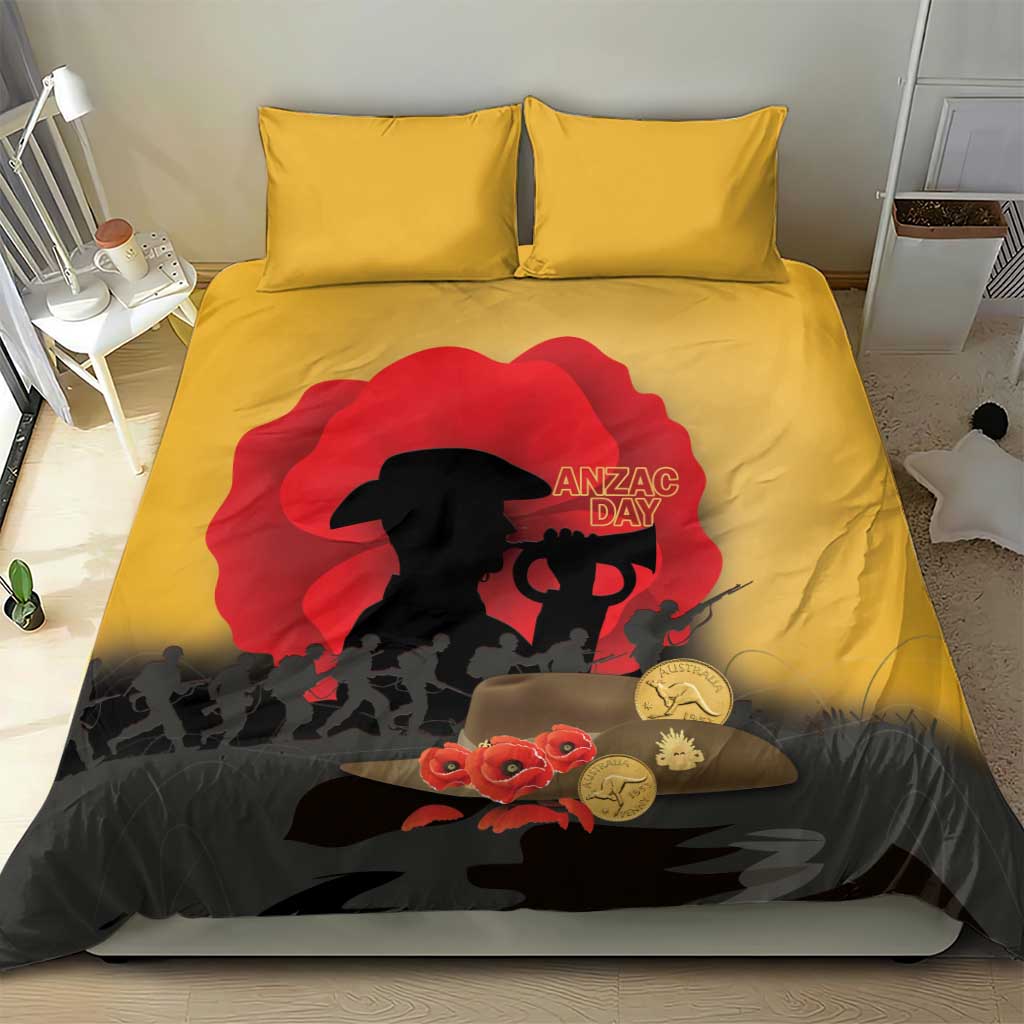 Australia Two-up Pennies ANZAC Day Bedding Set Slouch Hat Last Post With Poppy