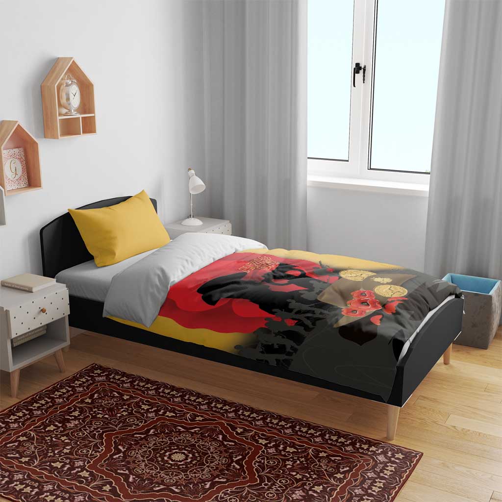 Australia Two-up Pennies ANZAC Day Bedding Set Slouch Hat Last Post With Poppy