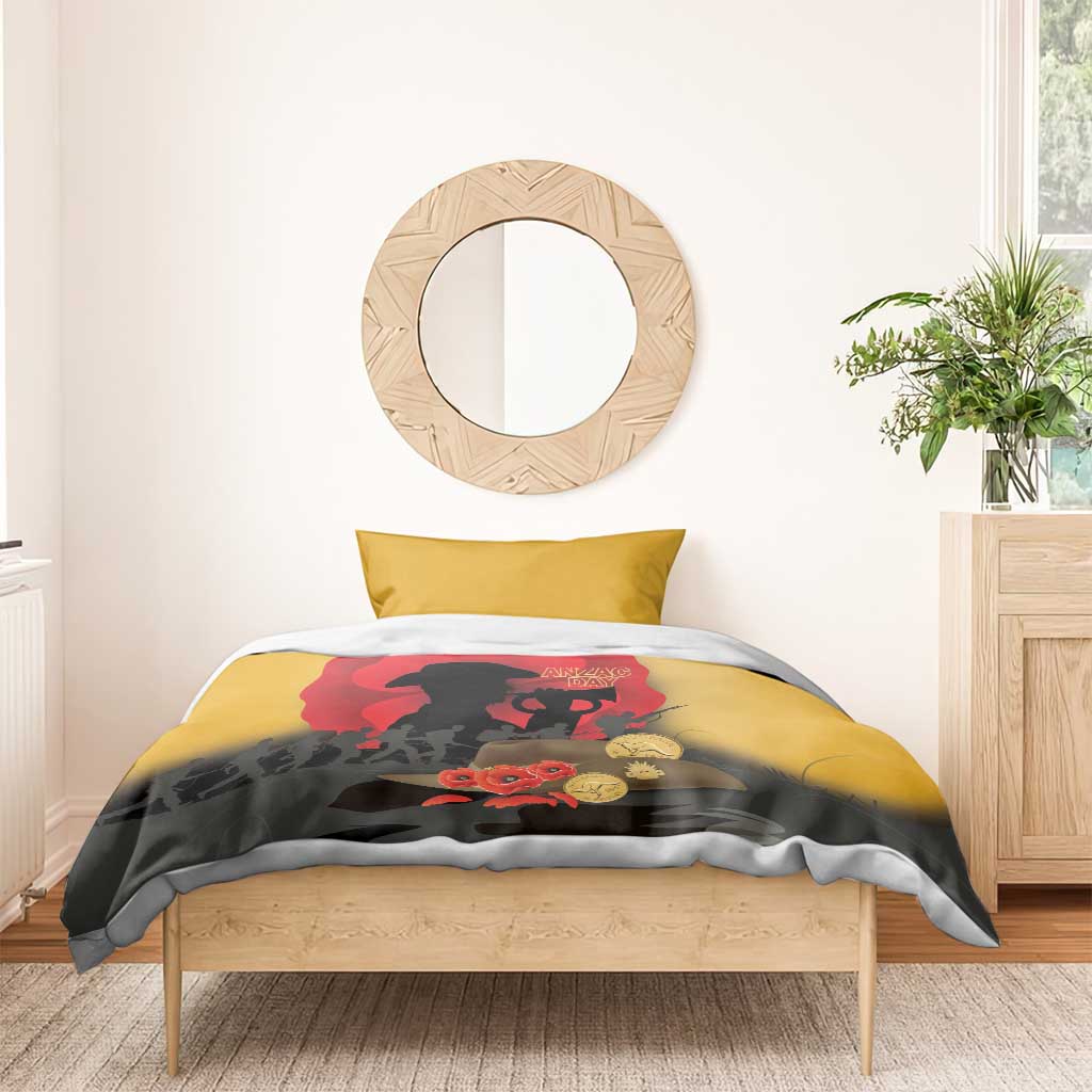 Australia Two-up Pennies ANZAC Day Bedding Set Slouch Hat Last Post With Poppy