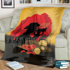 Australia Two-up Pennies ANZAC Day Blanket Slouch Hat Last Post With Poppy