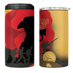 Australia Two-up Pennies ANZAC Day 4 in 1 Can Cooler Tumbler Slouch Hat Last Post With Poppy