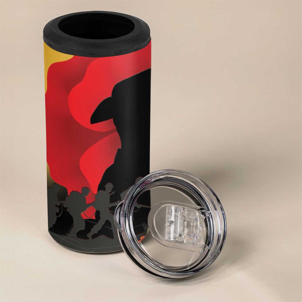Australia Two-up Pennies ANZAC Day 4 in 1 Can Cooler Tumbler Slouch Hat Last Post With Poppy