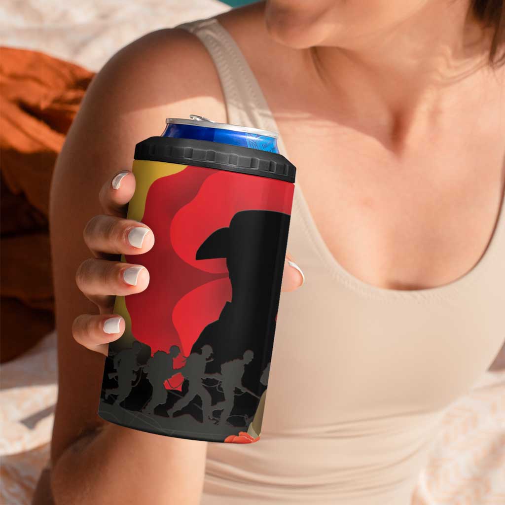 Australia Two-up Pennies ANZAC Day 4 in 1 Can Cooler Tumbler Slouch Hat Last Post With Poppy