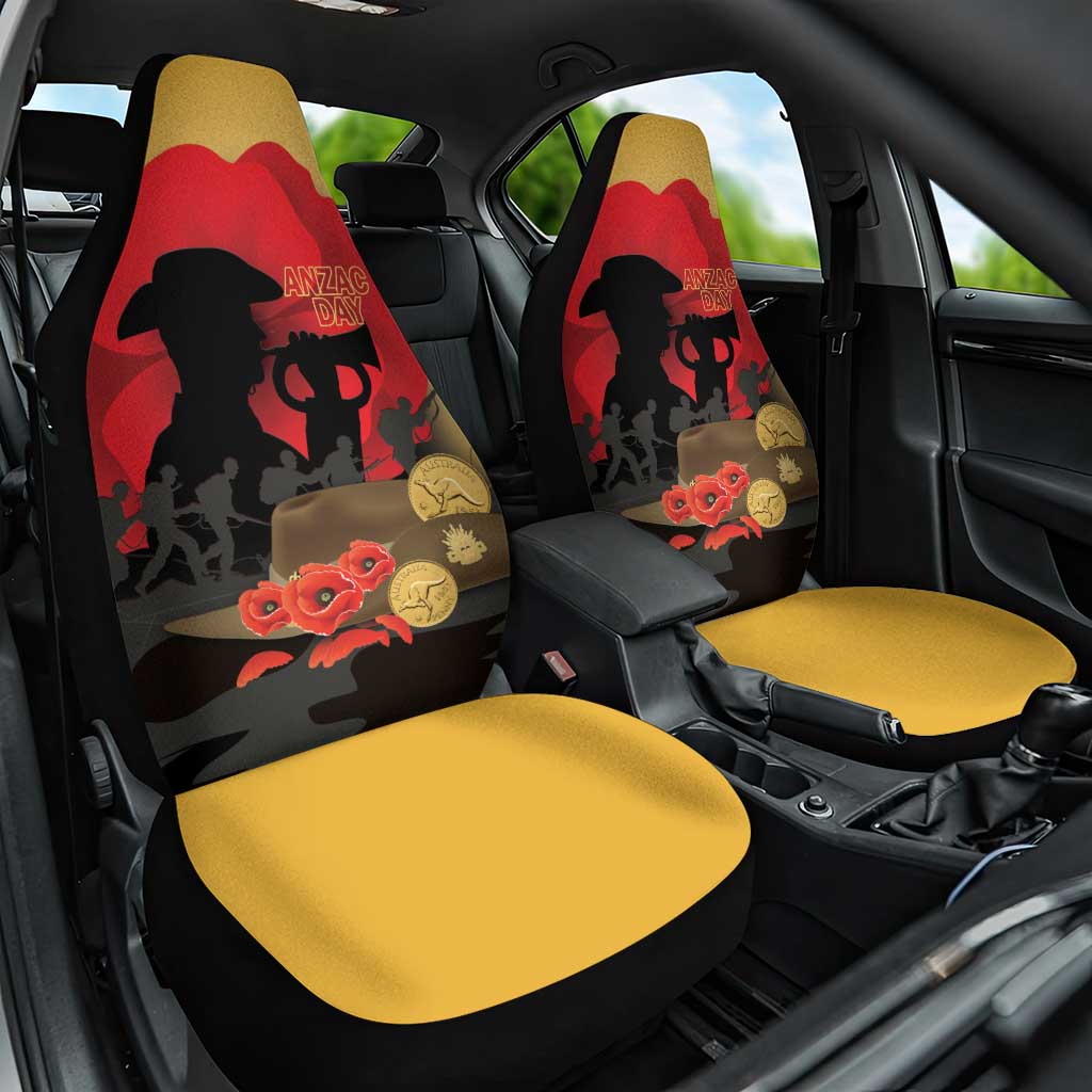 Australia Two-up Pennies ANZAC Day Car Seat Cover Slouch Hat Last Post With Poppy