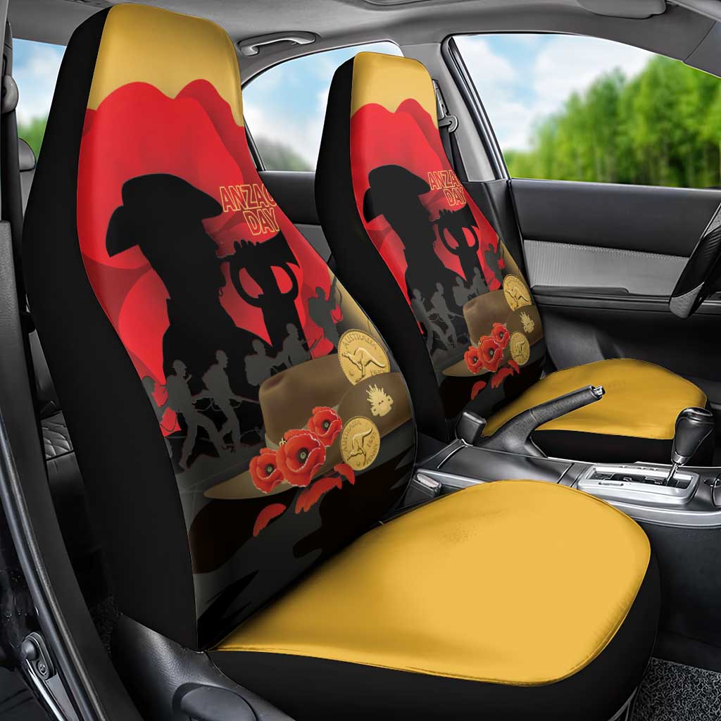 Australia Two-up Pennies ANZAC Day Car Seat Cover Slouch Hat Last Post With Poppy