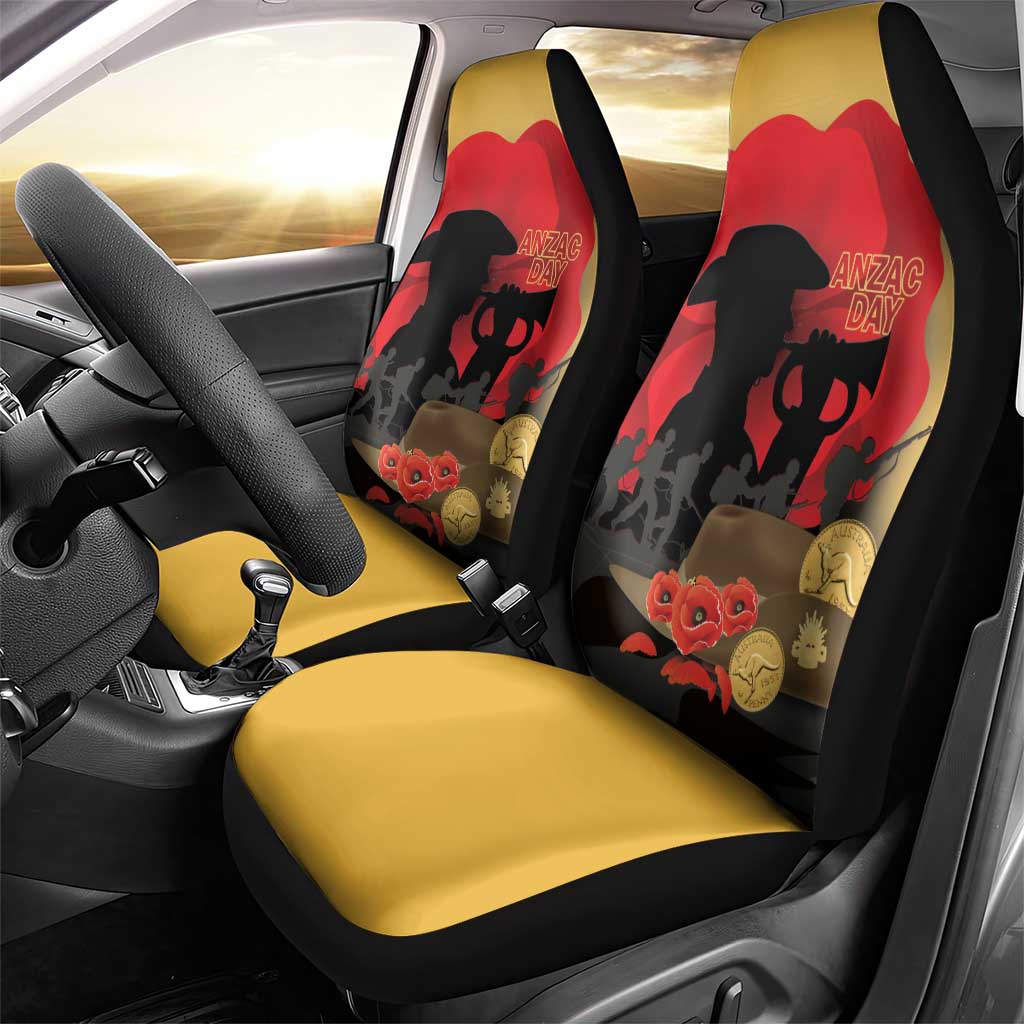 Australia Two-up Pennies ANZAC Day Car Seat Cover Slouch Hat Last Post With Poppy