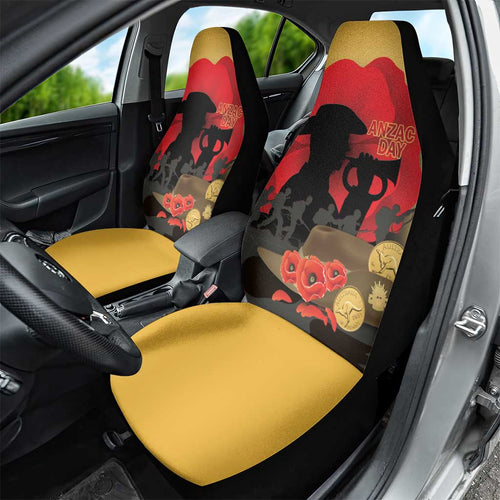 Australia Two-up Pennies ANZAC Day Car Seat Cover Slouch Hat Last Post With Poppy