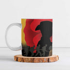 Australia Two-up Pennies ANZAC Day Ceramic Mug Slouch Hat Last Post With Poppy