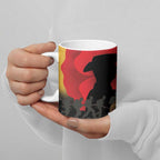 Australia Two-up Pennies ANZAC Day Ceramic Mug Slouch Hat Last Post With Poppy