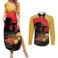 Australia Two-up Pennies ANZAC Day Couples Matching Summer Maxi Dress and Long Sleeve Button Shirt Slouch Hat Last Post With Poppy