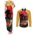 Australia Two-up Pennies ANZAC Day Couples Matching Tank Maxi Dress and Long Sleeve Button Shirt Slouch Hat Last Post With Poppy
