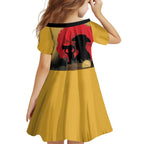 Australia Two-up Pennies ANZAC Day Family Matching Off The Shoulder Long Sleeve Dress and Hawaiian Shirt Slouch Hat Last Post With Poppy