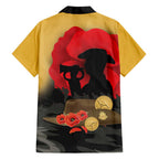 Australia Two-up Pennies ANZAC Day Family Matching Off Shoulder Short Dress and Hawaiian Shirt Slouch Hat Last Post With Poppy