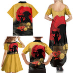 Australia Two-up Pennies ANZAC Day Family Matching Summer Maxi Dress and Hawaiian Shirt Slouch Hat Last Post With Poppy