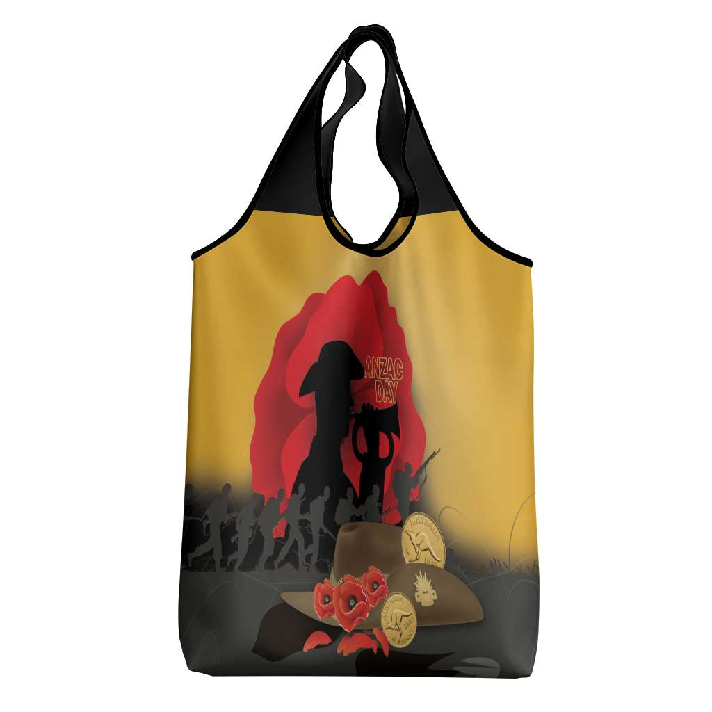 Australia Two-up Pennies ANZAC Day Grocery Bag Slouch Hat Last Post With Poppy