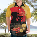 Australia Two-up Pennies ANZAC Day Hawaiian Shirt Slouch Hat Last Post With Poppy