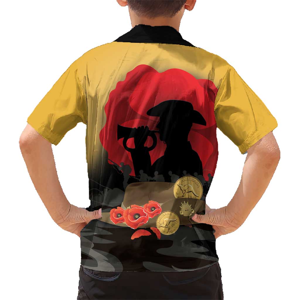 Australia Two-up Pennies ANZAC Day Hawaiian Shirt Slouch Hat Last Post With Poppy