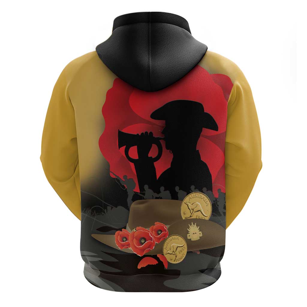 Australia Two-up Pennies ANZAC Day Hoodie Slouch Hat Last Post With Poppy