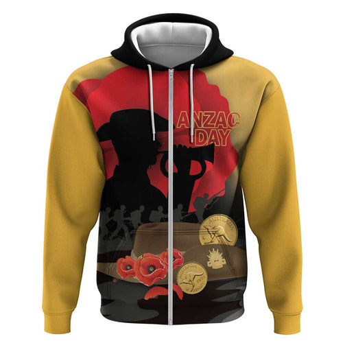 Australia Two-up Pennies ANZAC Day Hoodie Slouch Hat Last Post With Poppy