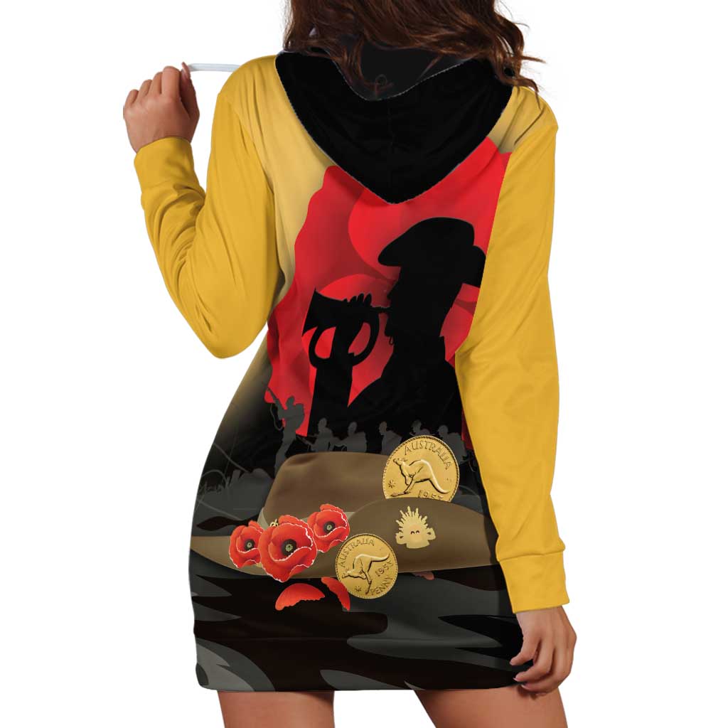 Australia Two-up Pennies ANZAC Day Hoodie Dress Slouch Hat Last Post With Poppy