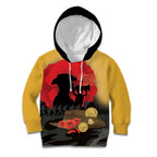 Australia Two-up Pennies ANZAC Day Kid Hoodie Slouch Hat Last Post With Poppy