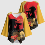 Australia Two-up Pennies ANZAC Day Kimono Sleeve Blouse Slouch Hat Last Post With Poppy