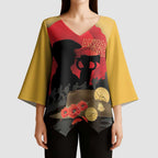 Australia Two-up Pennies ANZAC Day Kimono Sleeve Blouse Slouch Hat Last Post With Poppy