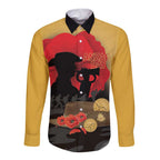 Australia Two-up Pennies ANZAC Day Long Sleeve Button Shirt Slouch Hat Last Post With Poppy